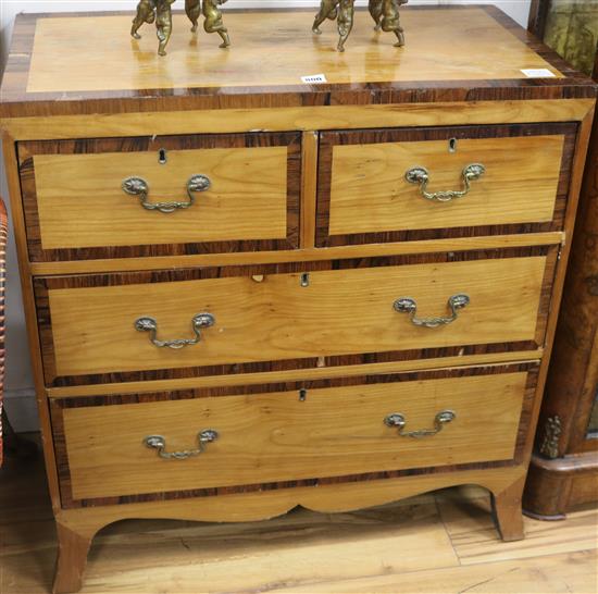 A pair of rosewood banded satinwood chests, W.78cm